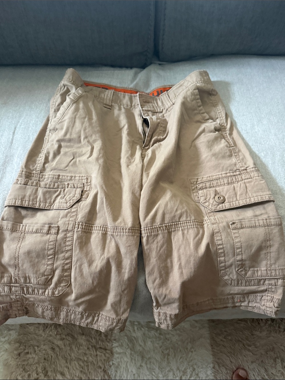urban pipeline Light Brown Cargo Shorts with Flap Pockets